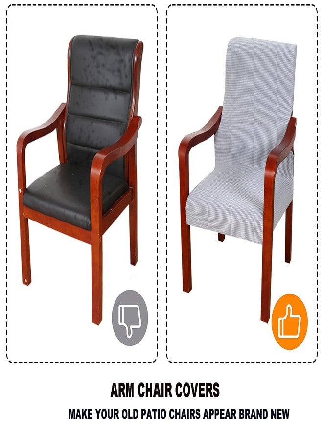 Deisy Dee Stretch Arm Chair Covers, Mid Century Chair Slipcovers, Accent Chair Covers (Sliver) - Image 3